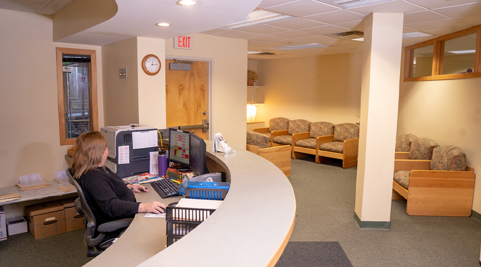 Dental office reception desk