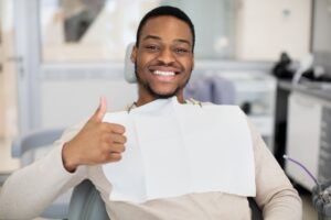 Man at his cosmetic dentistry consultation