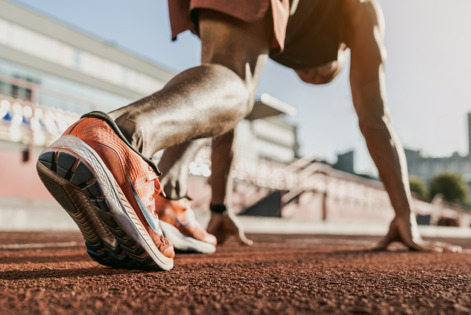 Runner getting ready to sprint